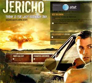 Jericho - Jericho is an American serial drama produced by CBS Paramount Network Television, with executive producers Jon Turteltaub, Stephen Chbosky and Carol Barbee. The show is broadcast in more than 30 countries.  The first season of the show premiered Wednesday, September 20, 2006, on CBS and went on hiatus after the episode of November 29, 2006. It returned February 21, 2007, after a special recapping the first 11 episodes on February 14, 2007,[1] and concluded with a cliffhanger episode on May 9, 2007. Lackluster ratings prompted concern, as the show hit a ratings low in early April.[2] The ratings were down 25% following the nearly three-month hiatus and subsequent return opposite American Idol.[3] During its first season, it ranked 48th, with an average of 9.5 million viewers in the United States. Other Wednesday night programs it competed with were Lost and South Park.[4]  Though the producers seemed confident of a second season,[5] the series was initially canceled by CBS in May 2007.[6][7][8] However, after a grassroots campaign to revive the series, CBS officially announced on June 6, 2007 that it had purchased seven new episodes of Jericho for broadcast as a mid-season replacement.[9]  This is the fourth time the network has resuscitated a canceled series due to viewer demand. Fans of Cagney and Lacey, Designing Women, and Touched by an Angel all were successful in convincing CBS to bring the shows back after their respective cancellations were announced.[10][11] [12]