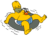 Homer Simpson - Homer Simpson in a tube sippin some jungle juice.
