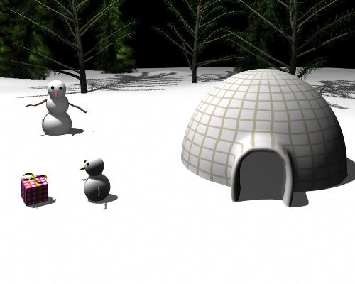 Its Snow Time - As I am a student in the the field of animation, I learnt how to make 3D Models. So this is the scene which I made it myself. Here, the mother is giving a gift to his child on X-Mas.
