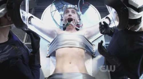 Chloe - Chloe on Smallville "Freak" being examined because she is meteor infected.