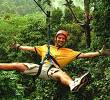 Canopy Tour - This is a picture of a man on a canopy tour in Costa Rica. You get a birds eye view of the rain forest below and you are up where you can see the birds and monkeys that you might not see from the ground.