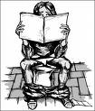 Toilet Reading - Some people believe that toilet literature is the most popular literature in the world because people don't want to waste any time for their reading.