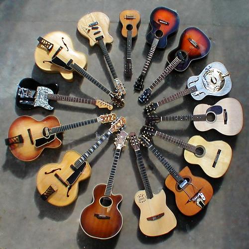 Guitars - different guitars - circle