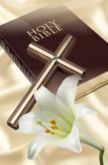 Bible verses - Very pretty photo of a bible and a lily