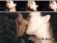aragorn and arwen - kiss of aragorn and arwen