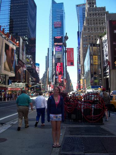 Me In Times Square - My mom took this picture of me in Times Square when we went to see Rent together on Broadway.