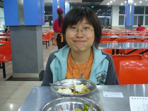 in the canteen - in the canteen of cupl we eat with bowls like pets......