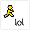 AIM guy - the little aim guy and all the AIM sayings. like 'lol', 'wtf', etc etc