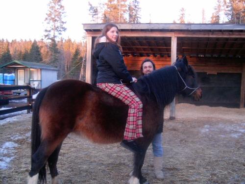 Pets - This is Josie with Amber hanging on real tight!