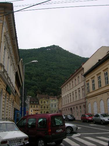 View over Brasov city - One of the streets of Brasov City, with a beautiful view over the Tampa Mountain.
