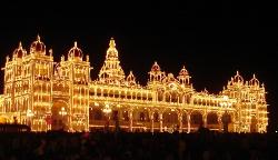 Mysore Palace, Mysore, Karnataka (illuminated) - Photographed at Mysore (Mysore palace when illuminated during NINE NIGHTS FESTIVAL.