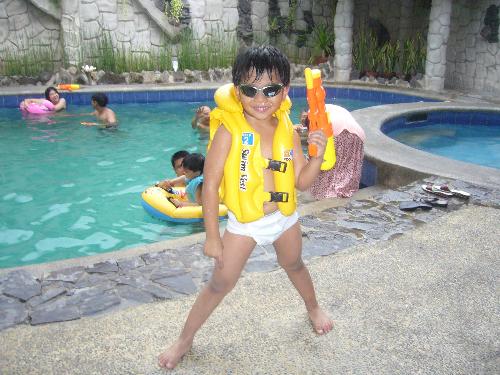 my son in swimming gear - we had so much fun on this swimming adventure!