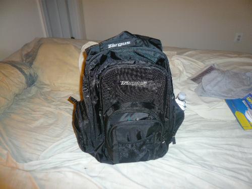 Backpack - Here is the backpack that I just bought from Amazon.com. It can hold a laptop and many other things. This will come in handy for work and other things.