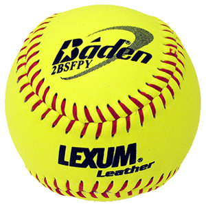 softball - a softball that is a yellowish color