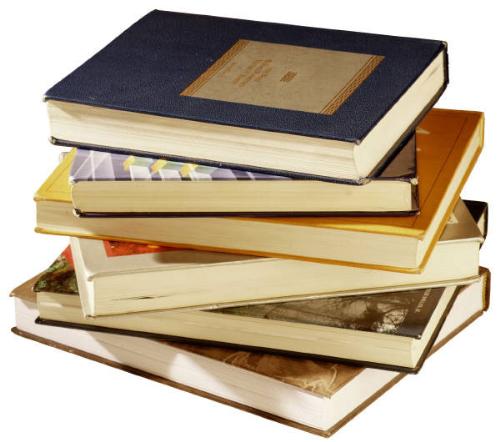 library cover - stack of books