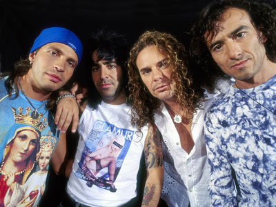 Mana - From left to right, Sergio Vallin Loera of Mexico City, Alejandro Gonzalez of Miami, Jose Fernando Emilio Olvera Sierra of Puebla, and Juan Diego Calleros Ramos of Guadalajara, the members of Mana