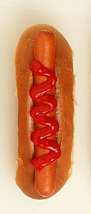 hotdog - hotdog with tomato ketchup