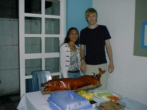 letchon baboy,bananas - i like letchon baboy (grilled pig)an bananas