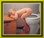 fatigue - a baby that suffered fatigue and slept on the toilet, very funny one