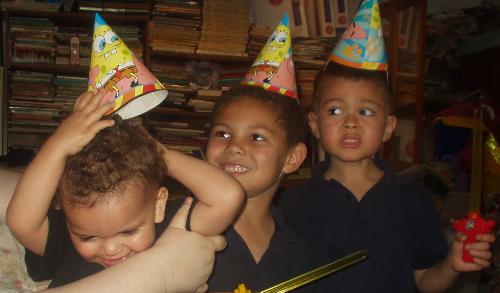 My three grandsons - Here's my silly trio of grandsons for the 2 year old's birthday.