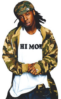 lilwayne aka weezy f baby - lil wayne wearin a hi mom white t.. weezy f baby