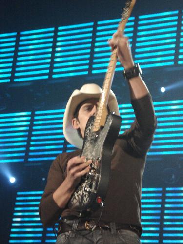 Brad Paisley - Brad Paisley playing a guitar solo at his concert in Chattanooga, TN on April 26th, 2007.
