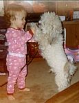 Katie and Gizmo dancing - Baby Katie dancing with family dog gizmo