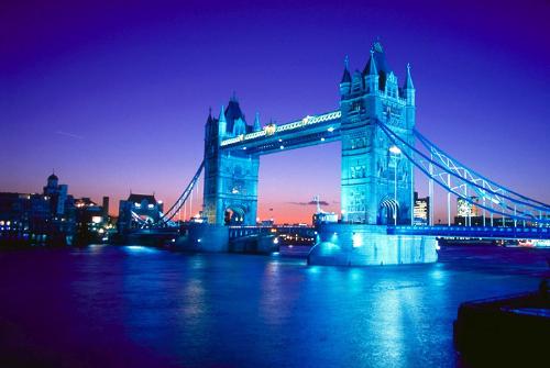 london bridge - this is the millenium bridge of london.it can open up from center to make the passage of ships below it easier.