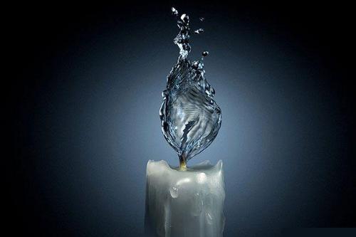 water as fire - when ever we light up our candles generally we see fire but see this there is no fire and it is totally water