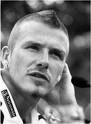Beckham posing - a black and white picture of beckham