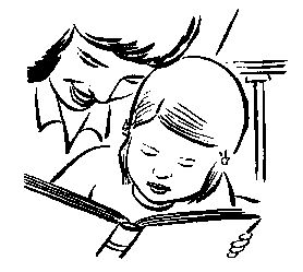 Son in a family - Mother reading to her son