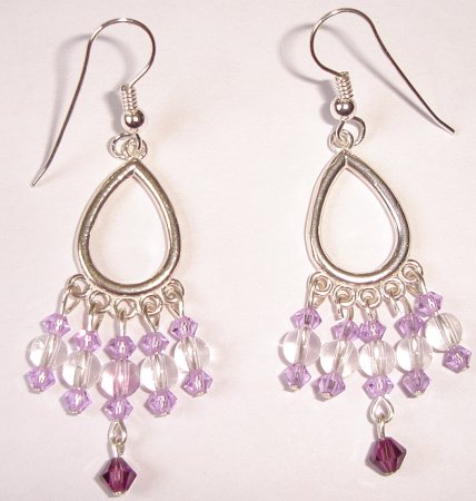amethyst earrings - chandelier earrings made of amethyst gemstones