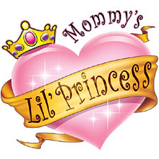 little princess - pink heart with a crown