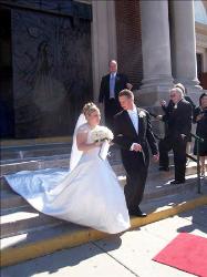 Our wedding! - My husband and I walking out of the church right after our wedding :)