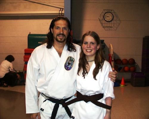 Sensei Joe Bove and Sempi Noelle Isshinryu Karate - This was taken the night of my brown belt test. I am a brown belt in Isshinryu Karate and my Sensei is a 6th degree black belt.