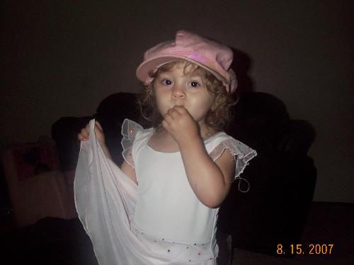 my baby princess - here she is in here princess dress and ofcourse her hat lol