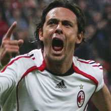 Pipi inzaghi - One of the characteristic grimases of the goal-scoring Pipi.