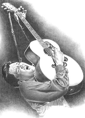 Elvis Presley - Elvis Presley with guitar drawing