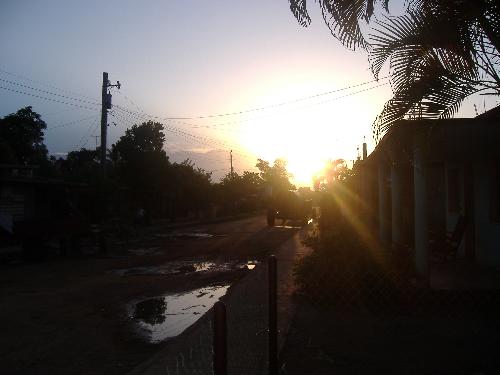 sunset over the barrio (neighborhood) in Aguada de - sunset over the barrio (neighborhood)in Aguada de Pasajeros Cuba