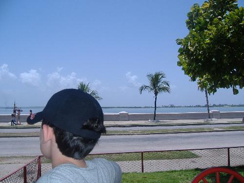 Cienfuegos bay in Cienfuegos Cuba, that's my littl - Cienfuegos bay in Cienfuegos Cuba, that's my little guy's head