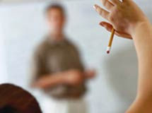 teacher answering question - teacher being asked a question