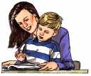 Little boy in a family with his mom reading to him - little boy as a son in a family with his mom reading to him