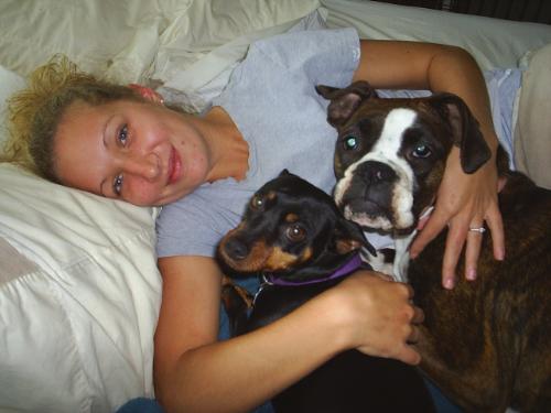 Me and the Dogs - Boxer and MinPin: Addy and Kahlua...these are my babies...well...the furry ones...lol:)