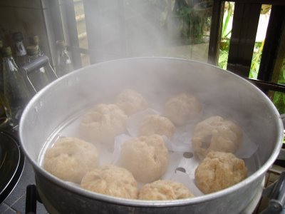 Homemade hot steaming buns - Healthy and delicious home made hot steaming buns, kneaded by bread machine and then steamed