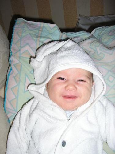 my youngest son - he is smiling because he is happy