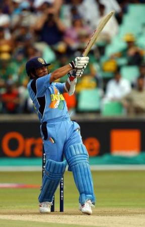 Sachin Tendulkar - Sachin hit a six.