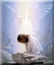 jesus praying - image of Jesus Christ praying with an angel in the background