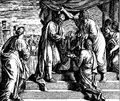 David Crowned as King of Israel - An artistes impression of David being crowned as King of the great nation of Israel.