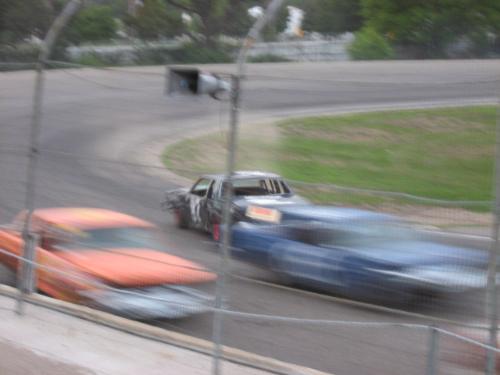 Backwards - Still racing but in reverse after getting spun out