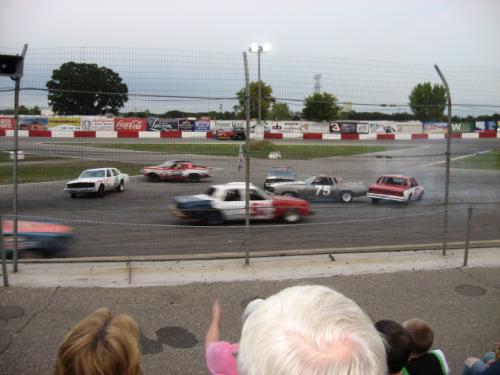 Very Close action - close action at the flagpole during the race